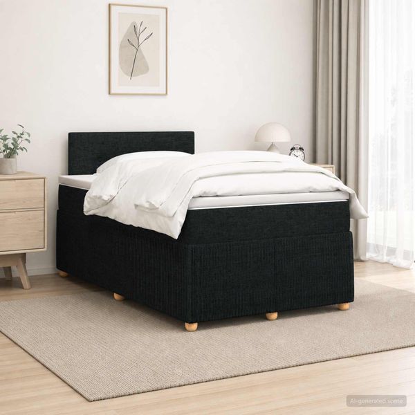 vidaXL Posteľ boxspring s matracom Čierna 120 x 200 cm Látka