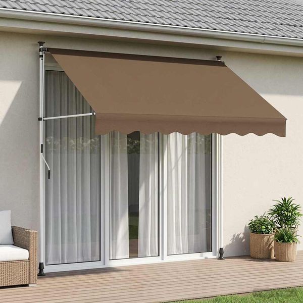 vidaXL Ručná skladacia markíza Sivohnedá 250 cm