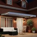 vidaXL Ručný rám markízy s LED Modrá, Biela, Antracitová 5 × 3,5 m