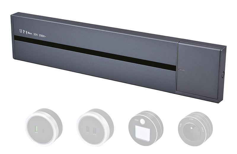 Zásuvková lišta - povrchová Viking LP60G/230V,50Hz/60cm dĺžka/sivá/až 7 modulov/IP20/hliník/povrchová