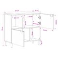 vidaXL Servírovacia skriňa Biele umývanie dokončenie 80 x 33 x 75 cm