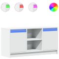 vidaXL TV stolík s LED biely 100x34x50 cm kompozitné drevo
