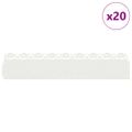 vidaXL Obrubníky trávnika 20 ks 103 x 0,05 x 22 cm Oceľ Biela