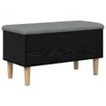 vidaXL Úložná lavička s vankúšom Čierny dub 82 x 42 x 46 cm