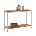 vidaXL Vonkajší stôl s úložiskom Prírodná a šedá 110 x 35 x 75 cm