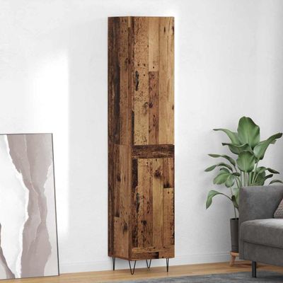 vidaXL Highboard Staré drevo 34,5 x 34 x 90 cm Kompozitné drevo