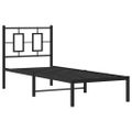 vidaXL Kovový rám postele s čelom čierny 75x190 cm