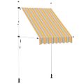 vidaXL Ručne zaťahovacia markíza, 150 cm, žlto-modré pásiky