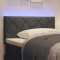 vidaXL LED hlavová doska Biely látka