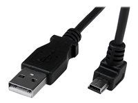2m - Black - USB A to Mini USB B - USB to Mini USB Cable - Mini USB Charger - USB A to Mini B (USBAMB2MD) - Kábel USB - USB (M) do mini-USB typ B (M) - USB 2.0 - 2 m - lisovaný, 90° konektor - čierna
