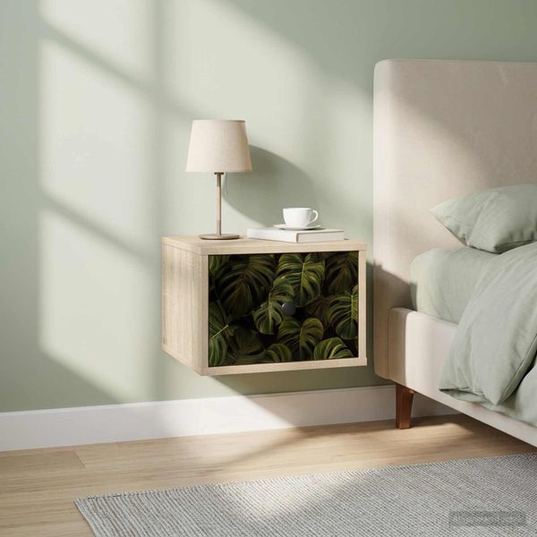 vidaXL Nástenná nočná skrinka ELBURG 2 ks Dub sonoma 36 x 33 x 25 cm