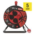 Predlužovací kábel EMOS P084253 PROFI na bubne 25 m / 4 zás. / čierny / guma-neopren / 230V / 2,5 mm2