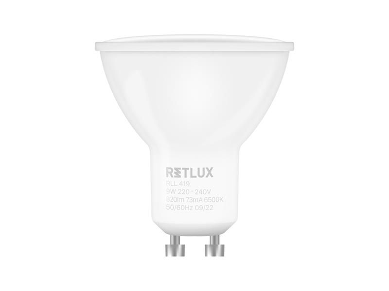 Žiarovka LED GU10 9W biela studená RETLUX RLL 419