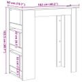 vidaXL barový stôl s úložným stojanom Artisan Dub 102x50x103,5 cm
