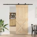 vidaXL Posuvné dvere NARVIK Prírodná a čierna 95 x 210 cm (213,5 cm)