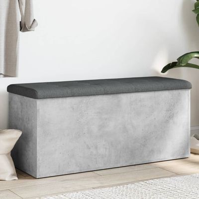 vidaXL Úložná lavička betónová sivá 102x42x45 cm kompozitné drevo