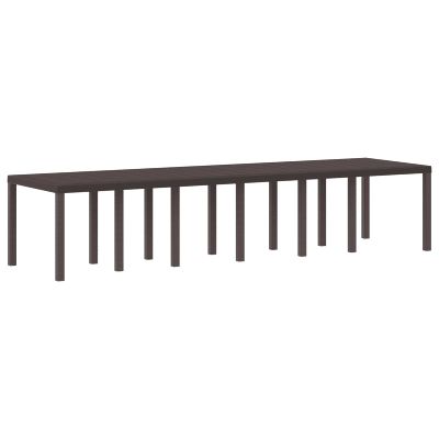 vidaXL Záhradný stôl Hnedá 350 x 100 x 74 cm polyratan