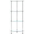 vidaXL Regál so 4 policami, priehľadný 30x30x100 cm, tvrdené sklo