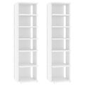 vidaXL Skrinky na topánky 2 ks biele 27,5x27x102 cm spracované drevo