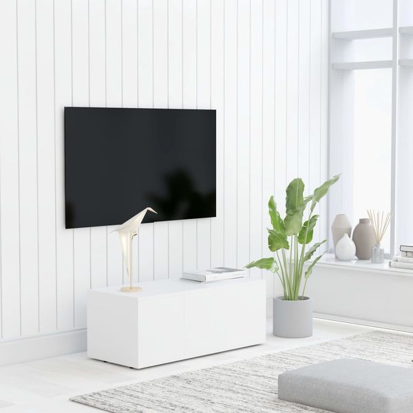 vidaXL TV skrinka, biela 80x34x30 cm, kompozitné drevo