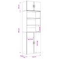 vidaXL Úložný kabinet so policami Dub artisan 70 x 42,5 x 225 cm