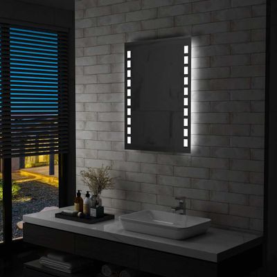 vidaXL Kúpeľňové nástenné zrkadlo s LED osvetlením 60x80 cm