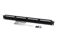 24-portový sieťový patch panel - RJ45 Ethernet 110 typ rackový patch panel 1U (C6PANEL24) - Prepojovací panel - CAT 6 - čierna - 1U - 24 portov - pre P/N: RACK-18U-20-WALL-OA, RACK-21U-20-WALL-OA, RACK-24U-20-WALL-OA, RK12OD2, RK3236BKF