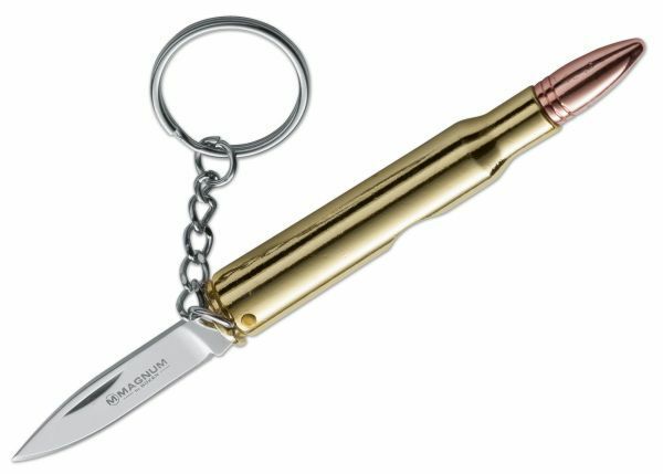 Magnum 01SC249 30-06 Bullet knife vreckový nôž 4,2 cm, zlatá, oceľ, retiazka