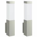 vidaXL Exteriérové nástenné svietidlo 2 ks Strieborná 10,5 x 6 x 33 cm
