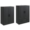 vidaXL Sada skríň 2 ks Čierna Kompozitné drevo