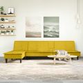 vidaXL Pohovka v tvare L žltá 255x140x70 cm zamat