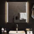 vidaXL Zrkadlo do kúpeľne s LED Priehľadná 60 x 60 cm tvrdené sklo