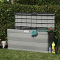 vidaXL Záhradný úložný box sivý 117x45x56 cm