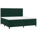 vidaXL Posteľný rám boxsping s matracom tmavozelený 200x200 cm zamat
