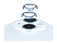 PanzerGlass HoOps Apple iPhone 15/15 Plus - ochranné krúžky pre šošovky fotoaparátu - modrý hliník/sklo