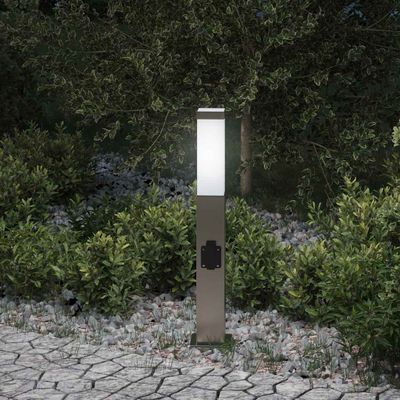vidaXL Stĺpikové svietidlo so zásuvkou 50 cm nehrdzavejúca oceľ IP44