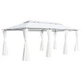 vidaXL Altánok so závesmi 600x298x270 cm, biely 180 g/m²