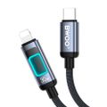 BWOO X324CL opletený nabíjací kábel so svetelným displejom PD 27W USB-C - Lightning
