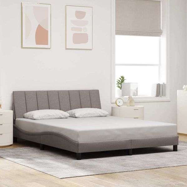 vidaXL Rám postele bez matraca Hanko sivohnedá 160x200 cm látka