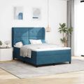 vidaXL Posteľ s pružinovým rámom Tmavomodrá 200 x 140 cm Zamat