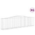 vidaXL Oblúkové gabiónové koše 6ks 400x50x100/120cm pozinkované železo