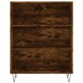 vidaXL Vysoká skrinka dymový dub 69,5x34x180 cm spracované drevo