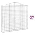 vidaXL Oblúkové gabionové koše 7ks 200x30x180/200cm pozinkované železo