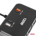 Predlžovacia zásuvka 2x USB-A 1x USB-C QC4.0 12/24V 120W 80cm AMiO-04366