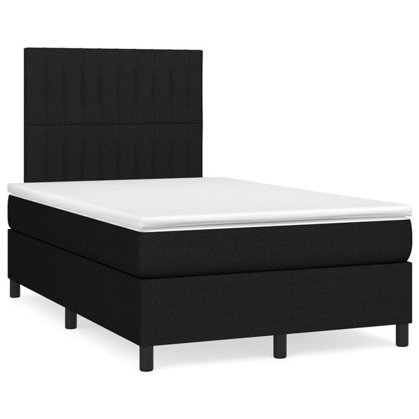 vidaXL Boxspring posteľ s matracom čierna 120x190 cm látka