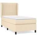 vidaXL Posteľný rám boxsping s matracom krémový 80x200 cm látka