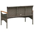 vidaXL Záhradná lavica s vankúšmi 116x62,5x74 cm sivá polyratanová