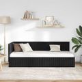 vidaXL Rohový rám postele s čelnou doskou Čierna 80 cm x 200 cm Zamat
