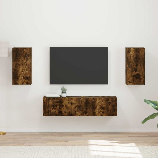 vidaXL Zostava TV skriniek 4 pcs Dymová dub Kompozitné drevo