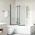 vidaXL Skladací sprchový kút Čierna 130 x 138 cm ESG sklo a hliník
